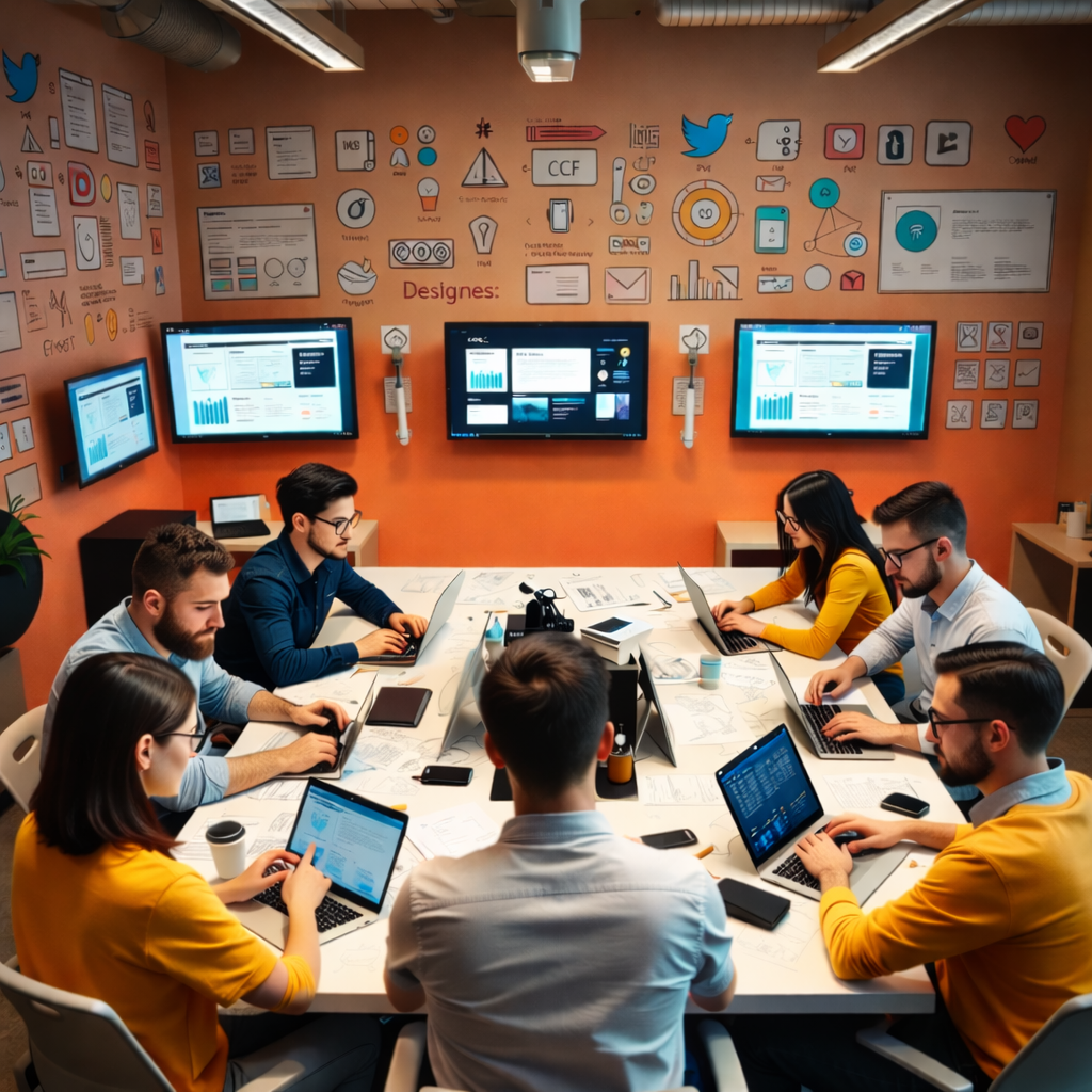 Équipe de l’agence web de Improve DATA travaillant sur un projet digital