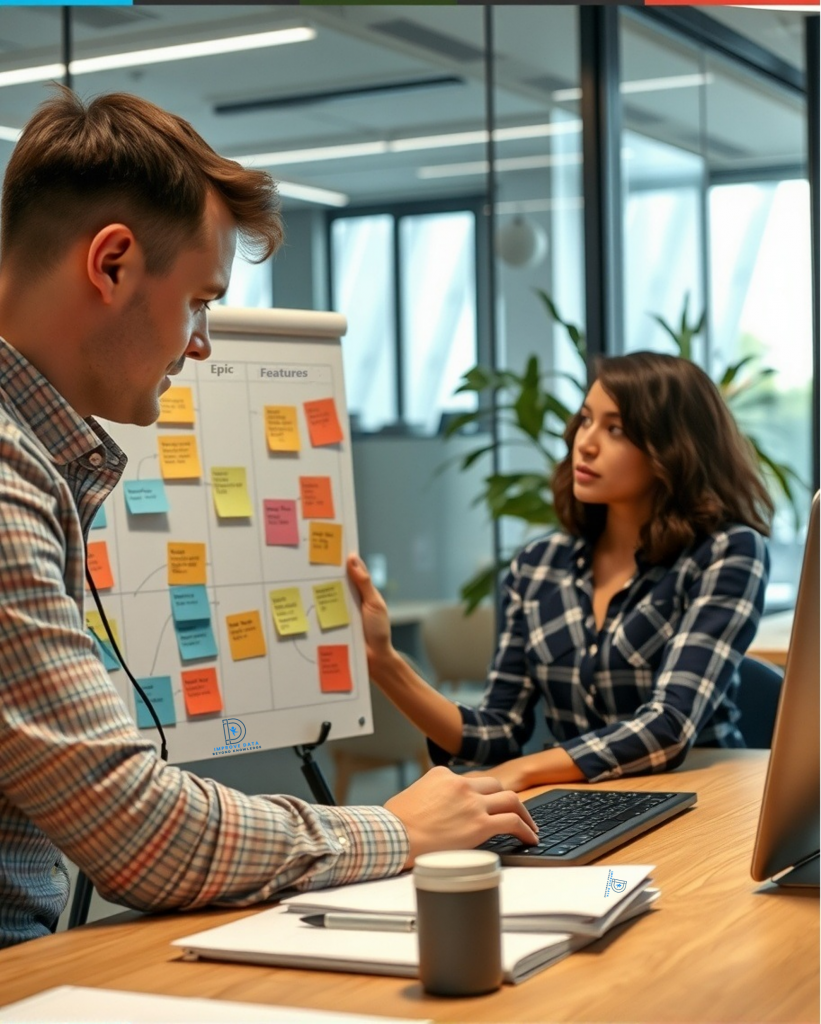 Formation Scrum Master certifiante : un formateur explique le cadre Scrum à des participants en préparation à la certification PSM I