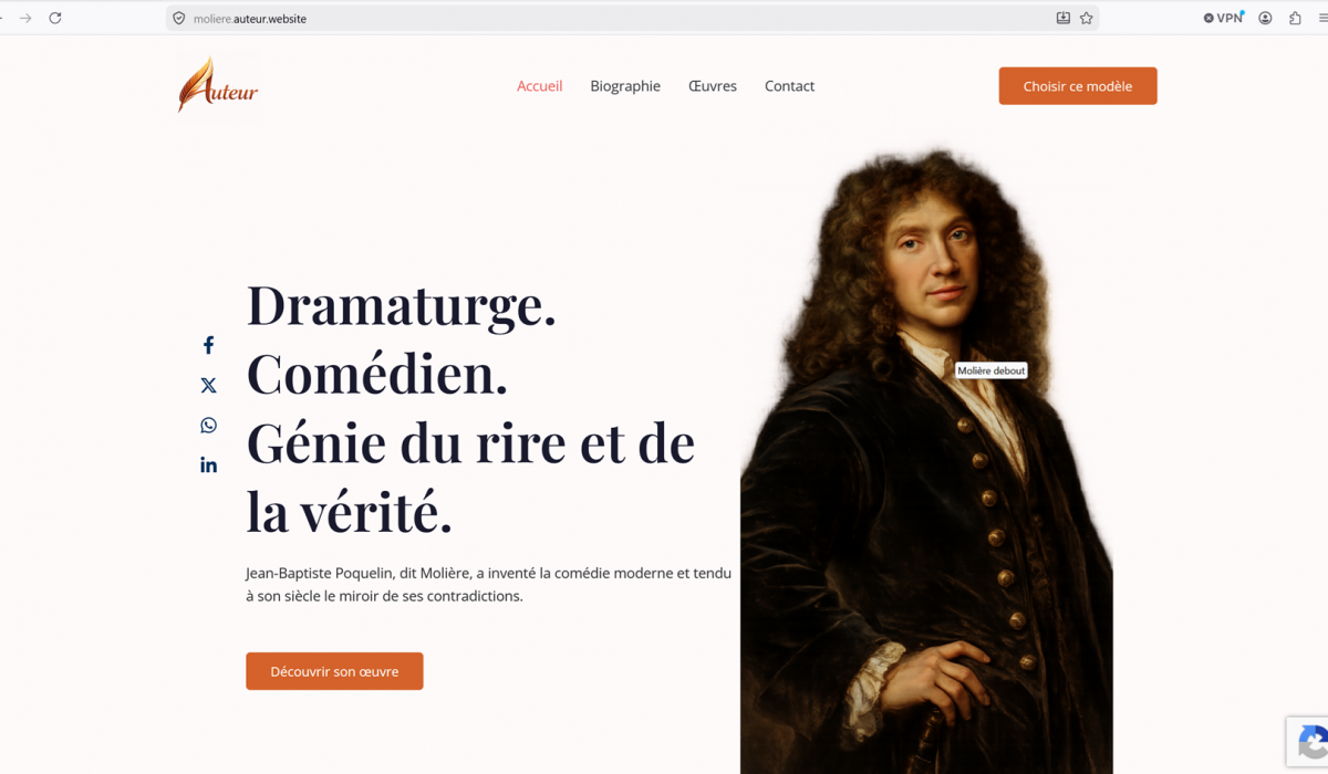 Site internet de Molière, dramaturge et écrivain français
