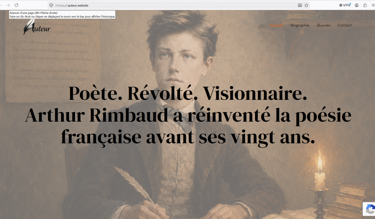 Site internet d'Arthur Rimbaud, poète français