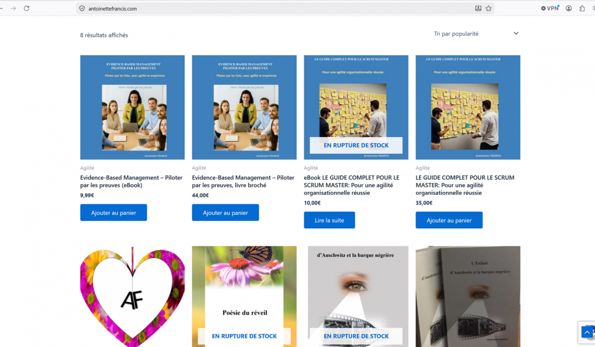 Site internet d'Antoinette Francis, poète et auteure de plusieurs livres